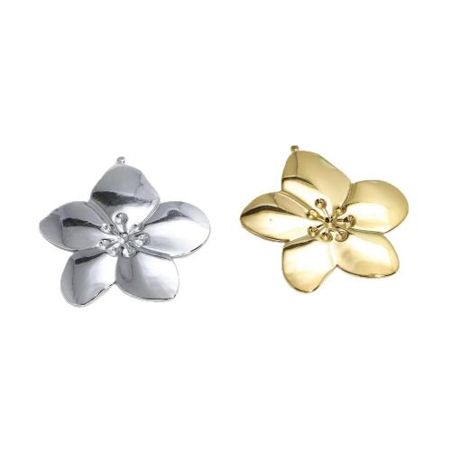 Stainless Steel Flower Pendant, 304 Stainless Steel, plated, DIY, more colors for choice, 52x48mm, 10PCs/Bag, Sold By Bag