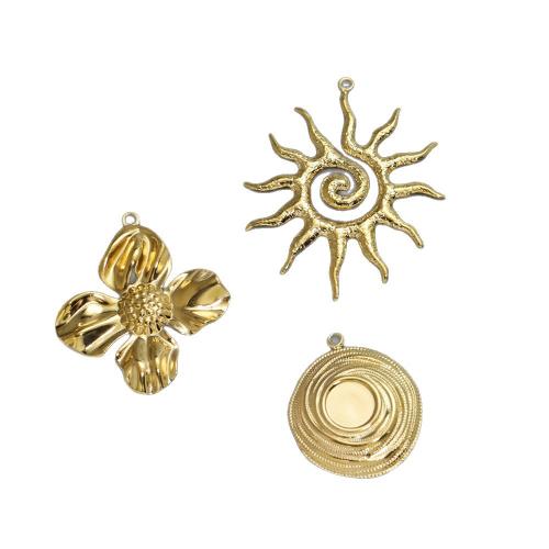 Stainless Steel Pendants, 304 Stainless Steel, gold color plated, DIY & different styles for choice, 10PCs/Bag, Sold By Bag