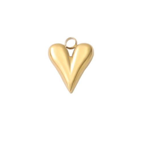 Stainless Steel Heart Pendants, 304 Stainless Steel, Vacuum Ion Plating, polished & DIY, more colors for choice, 14.50x11.50x3.80mm, Hole:Approx 2.5mm, Sold By PC