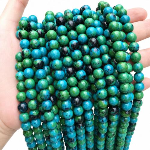 Resin Jewelry Beads, Round, imitation chrysocolla & DIY & different size for choice, Sold By Strand