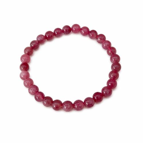 Madagascar Rose Quartz Bracelet, Round, fashion jewelry & Unisex, purple, 6mm, Length:Approx 18-18.5 cm, Sold By PC