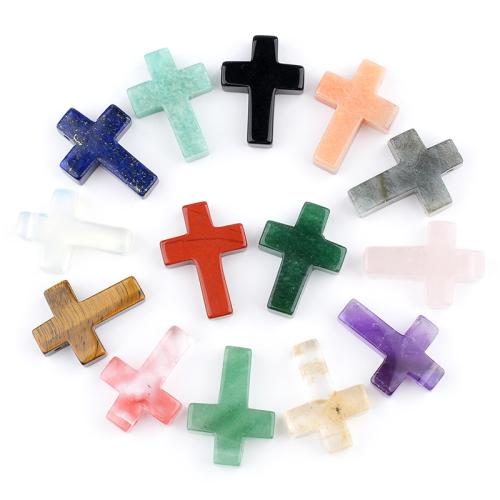Gemstone Jewelry Pendants, Cross, polished, DIY & different materials for choice, 22x30x7mm, Hole:Approx 2.5mm, Sold By PC