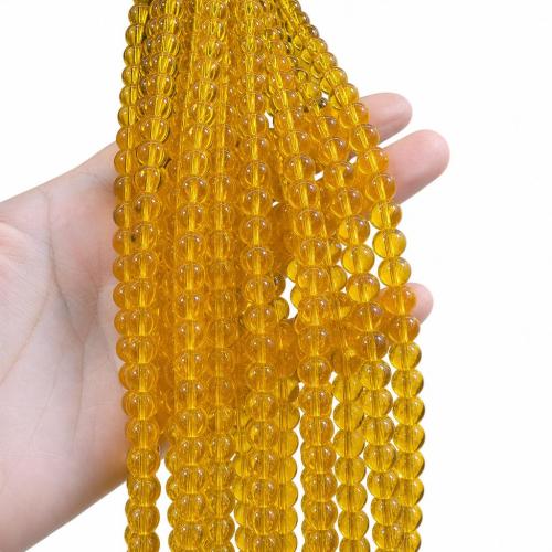 Natural Citrine Beads, Round, DIY & different size for choice, Sold Per Approx 38 cm Strand