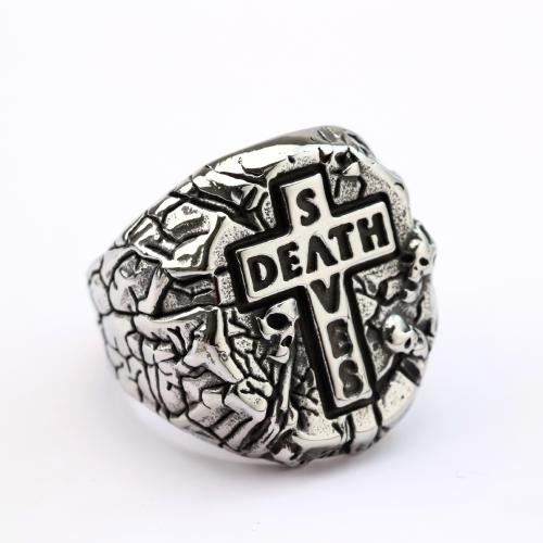 304 Stainless Steel Finger Ring, polished, vintage & punk style & different size for choice & for man, original color, US Ring Size:7-13, Sold By PC