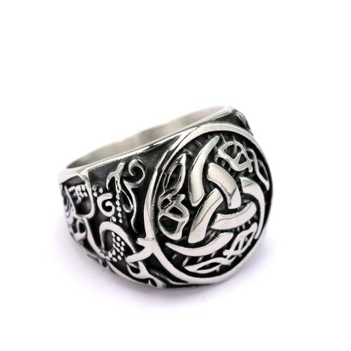 304 Stainless Steel Finger Ring, polished, vintage & different size for choice & for man, original color, US Ring Size:7-13, Sold By PC
