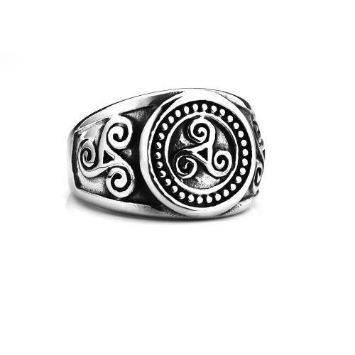 304 Stainless Steel Finger Ring, polished, vintage & different size for choice & for man, original color, US Ring Size:7-13, Sold By PC