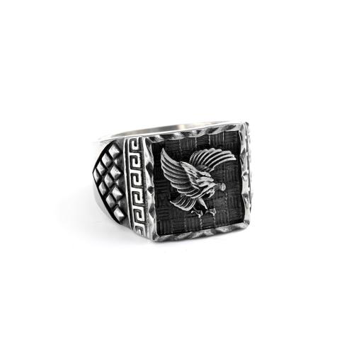 304 Stainless Steel Finger Ring, Eagle, polished, vintage & different size for choice & for man, original color, US Ring Size:8-14, Sold By PC