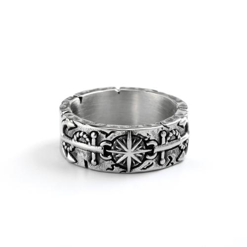 304 Stainless Steel Finger Ring, polished, vintage & different size for choice & for man, original color, US Ring Size:7-14, Sold By PC
