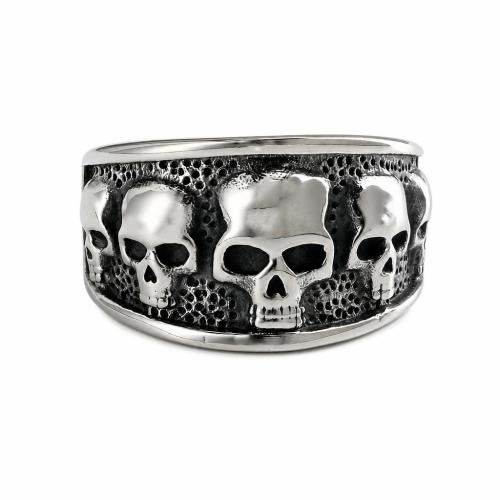 304 Stainless Steel Finger Ring, Skull, polished, vintage & different size for choice & for man, original color, US Ring Size:7-13, Sold By PC