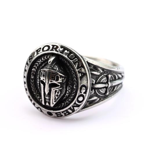 304 Stainless Steel Finger Ring, Mask, polished, vintage & different size for choice & for man, original color, US Ring Size:7-13, Sold By PC