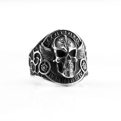 304 Stainless Steel Finger Ring, Skull, polished, vintage & different size for choice & for man, original color, US Ring Size:7-13, Sold By PC