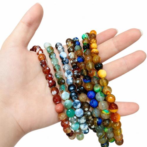 Agate Jewelry Beads, Round, DIY & faceted, more colors for choice, 8mm, Sold Per Approx 38 cm Strand