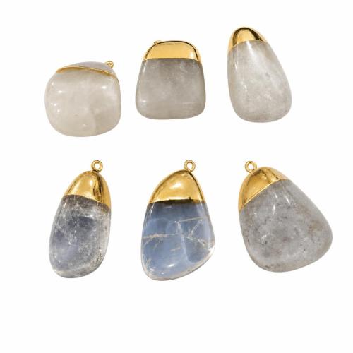Quartz Gemstone Pendants, Clear Quartz, irregular, DIY, pendant size 15-25*25-45mm, Sold By PC