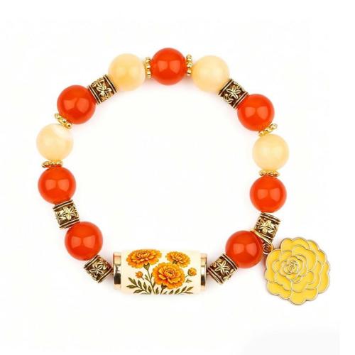 ABS Kunststoff Armband, mit Zinklegierung, plattiert, Modeschmuck & für Frau & Emaille, keine, ABS beads size 10mm, Länge:ca. 16 cm, verkauft von PC