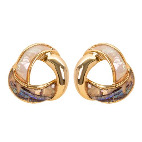 Shell Earrings, Tibetan Style, with Shell, plated, fashion jewelry & for woman, mixed colors, 18x18mm, Sold By Pair