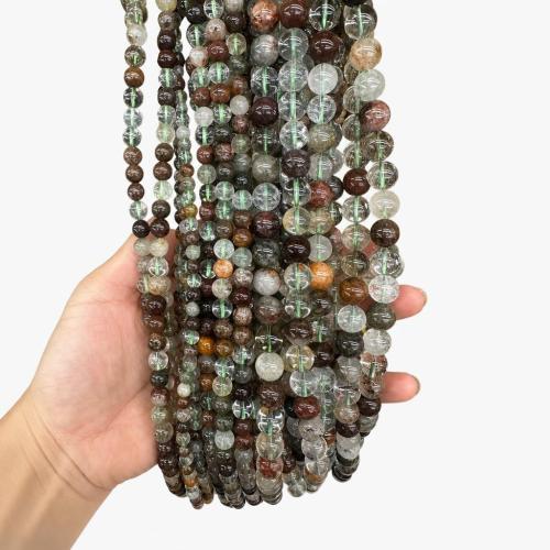 Natural Quartz Jewelry Beads, Green Phantom Quartz, Round, DIY & different size for choice, Sold Per Approx 38 cm Strand