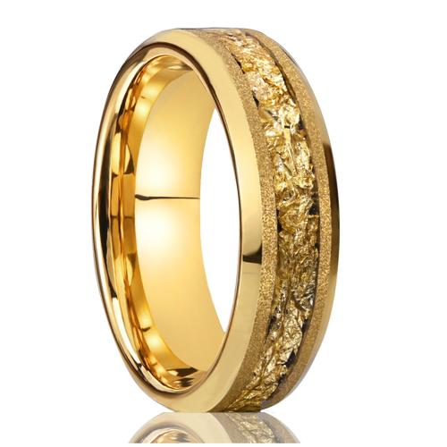 Tungsten Steel Finger Ring, gold color plated, sand blast & Unisex & different size for choice, US Ring Size:5-15.5, Sold By PC
