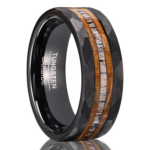 Tungsten Steel Finger Ring, plated, Unisex & different size for choice, black, US Ring Size:7-13, Sold By PC