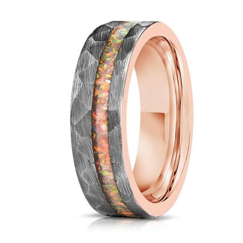 Tungsten Steel Finger Ring, with Opal, plated, Unisex & different size for choice, US Ring Size:5-13, Sold By PC