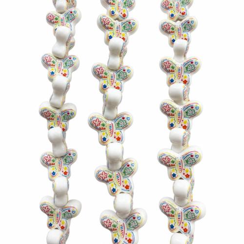 Printing Porcelain Beads, Butterfly, DIY, more colors for choice, 17.50x13.50x7mm, Hole:Approx 2.5mm, Sold By PC