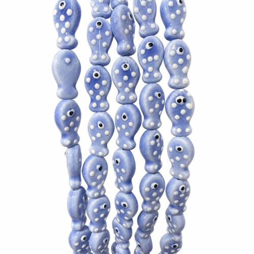 Printing Porcelain Beads, Fish, DIY, more colors for choice, 12x19mm, Hole:Approx 2.5mm, Sold By PC