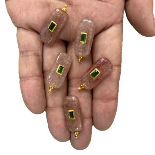 Colgantes de Gemas, Piedras preciosas, Rectángular, Bricolaje & diferentes materiales para la opción & micro arcilla de zirconia cúbica, 12x30mm, Vendido por UD
