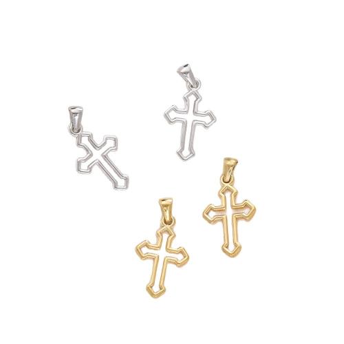 Stainless Steel Cross Pendants, 304 Stainless Steel, plated, DIY & hollow, more colors for choice, 30x16mm, Sold By PC