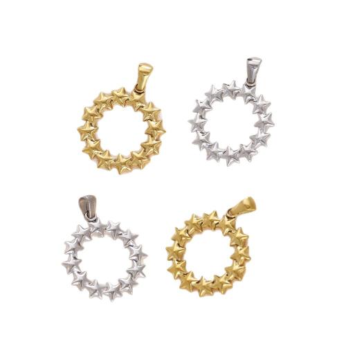 Colgantes de Acero Inoxidable, acero inoxidable 304, Estrella, chapado, Bricolaje & hueco, más colores para la opción, 25x32mm, agujero:aproximado 2.5mm, Vendido por UD
