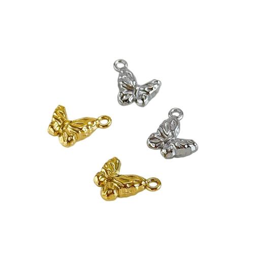Acero inoxidable Colgantes Animal, acero inoxidable 304, Mariposa, chapado, Bricolaje, más colores para la opción, 16x16mm, Vendido por UD