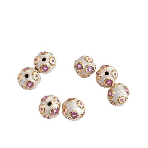 Stainless Steel Spacer Beads, 304 Stainless Steel, Round, gold color plated, DIY & enamel, 14x14mm, 10PCs/Bag, Sold By Bag