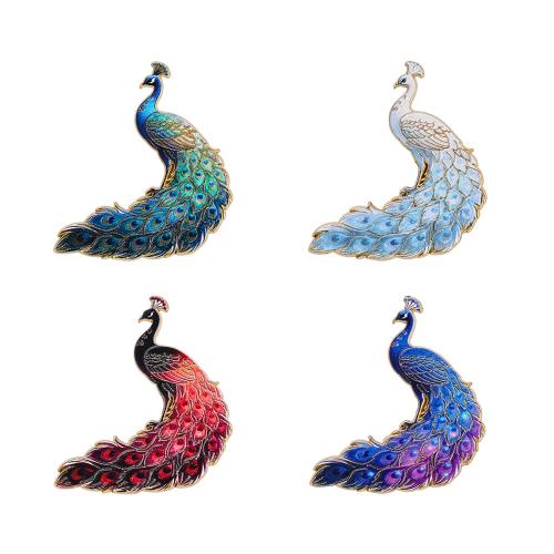 Emaille-Brosche, Zinklegierung, Pfau, plattiert, Modeschmuck & Farbverlauf & für Frau, keine, 31x34mm, verkauft von PC