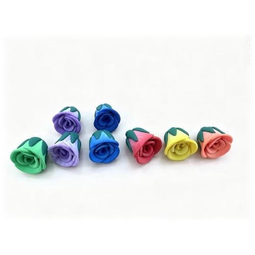 Perles en argile polymère, argile de polymère, fleur, DIY, plus de couleurs à choisir, 21x18mm, Trou:Environ 3mm, Vendu par PC