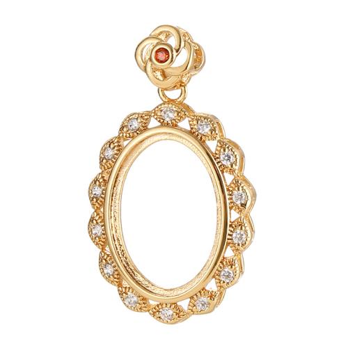 Messing Anhänger Cabochon Einstellung, plattiert, DIY & verschiedene Stile für Wahl & mit Strass, verkauft von PC