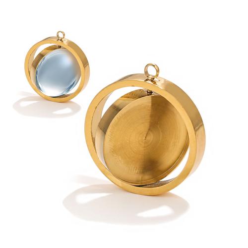 Stainless Steel Pendant Setting, 304 Stainless Steel, Round, DIY, more colors for choice, Sold By PC