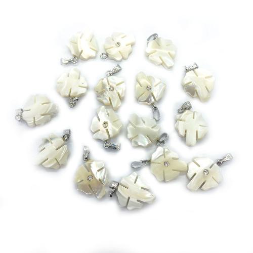 Подвески из ракушек, Листок, DIY & со стразами, 16x20mm, продается PC