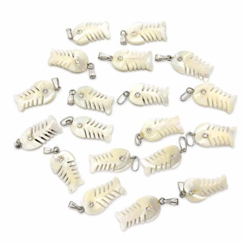 Подвески из ракушек, кость рыбы, DIY & со стразами, 11x20mm, продается PC