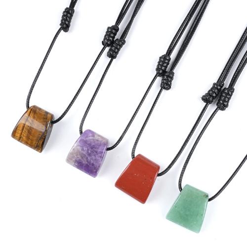 Piedras preciosas collar, con Cordón de cera, Trapecio, diferentes materiales para la opción & unisexo, longitud:aproximado 33-38 cm, Vendido por UD