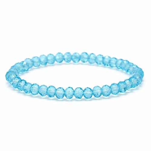 Crystal Bracelet, for woman & faceted, more colors for choice, 6mm, Length:Approx 6 Inch, Sold By PC