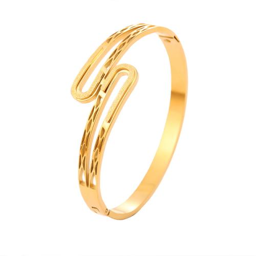 304 Stainless Steel Bangle, plated, fashion jewelry & for woman & hollow, more colors for choice, Inner Diameter:Approx 59mm, Sold By PC