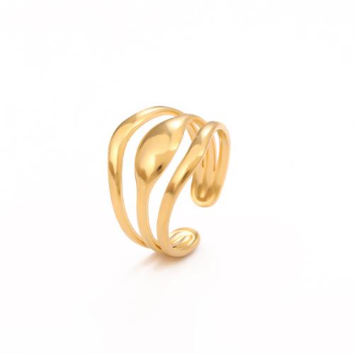 acero inoxidable 304 Anillo de dedo Cuff, chapado, diferentes estilos para la opción & para mujer & hueco, tamaño:8, Vendido por UD