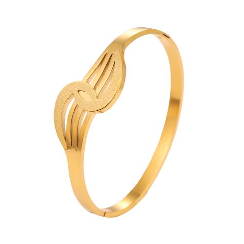 acero inoxidable 304 Brazalete, chapado, para mujer & hueco, más colores para la opción, diámetro interior:aproximado 60mm, Vendido por UD
