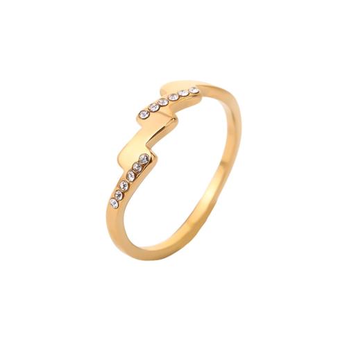 acero inoxidable 304 anillo, chapado, diverso tamaño para la opción & diferentes estilos para la opción & micro arcilla de zirconia cúbica & para mujer, tamaño:6-9, Vendido por UD