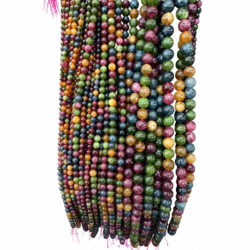 Edelstein Schmuckperlen, Turmalin, rund, DIY & verschiedene Größen vorhanden, verkauft per ca. 38 cm Strang