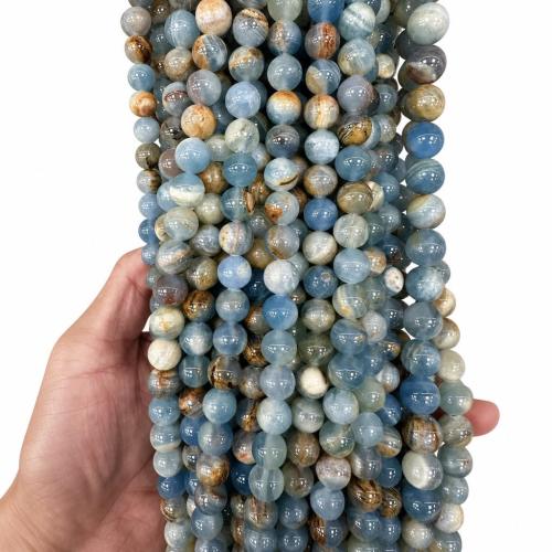 Edelstein Schmuckperlen, rund, DIY & verschiedene Größen vorhanden, blau, verkauft per ca. 38 cm Strang