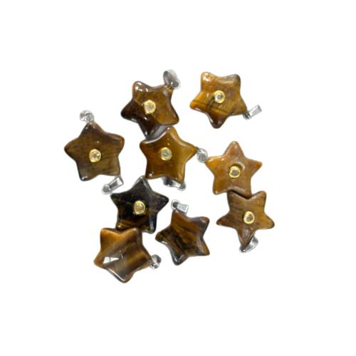 Edelstein Anhänger Schmuck, Stern, DIY & verschiedenen Materialien für die Wahl & mit Strass, 20mm, verkauft von PC