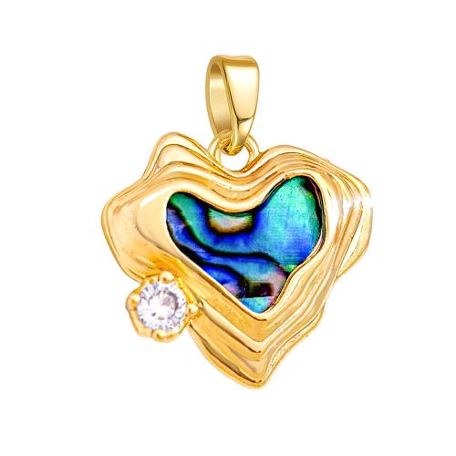 Natürliche Seeohr Muschel Anhänger, Messing, mit Seeohr Muschel, plattiert, DIY & verschiedene Stile für Wahl & Micro pave Zirkonia, pendant size 17-22mm, verkauft von PC