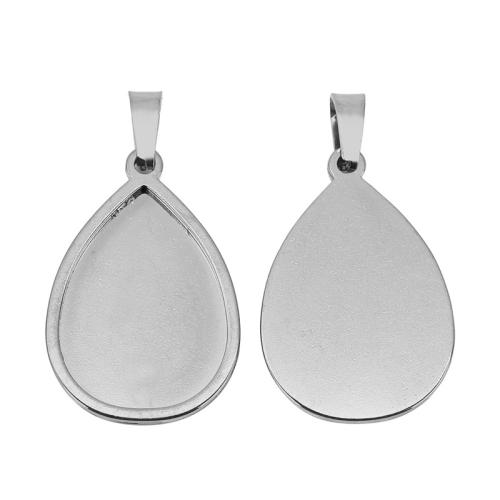 Stainless Steel Pendant Setting, 304 Stainless Steel, Teardrop, plated, DIY, more colors for choice, Inner Diameter:Approx 18x25mm, Sold By PC