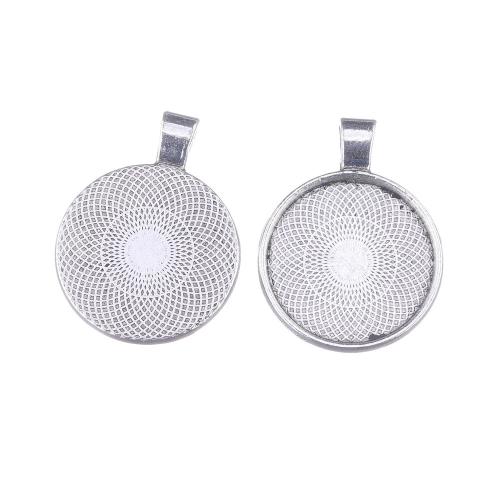 Zink-Legierung Cabochon Weissgold, Zinklegierung, flache Runde, plattiert, DIY, keine, 27.70x35.60mm, Innendurchmesser:ca. 25mm, 100PCs/Tasche, verkauft von Tasche