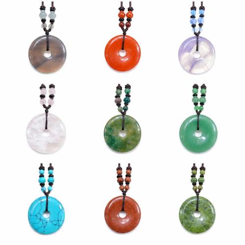 Edelstein Anhänger Schmuck, poliert, DIY & verschiedenen Materialien für die Wahl, 40mm, verkauft von PC