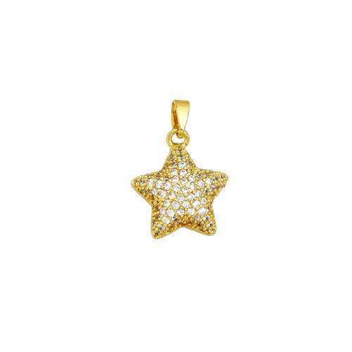 Цирконий Micro Pave латунь подвеска, Латунь, Звезда, Другое покрытие, DIY & разные стили для выбора & инкрустированное микро кубического циркония, pendant size 16-32mm, продается PC